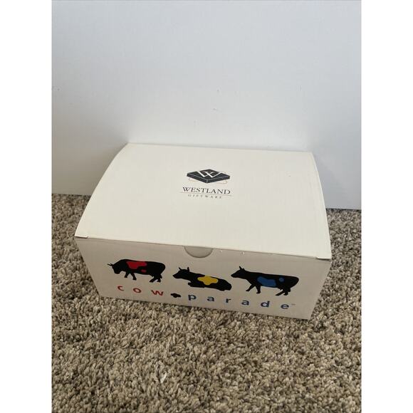 Cow Parade Lullaby Cow Moon & Stars Figurine #9182 2001 Westland Blue Clouds - Picture 8 of 10